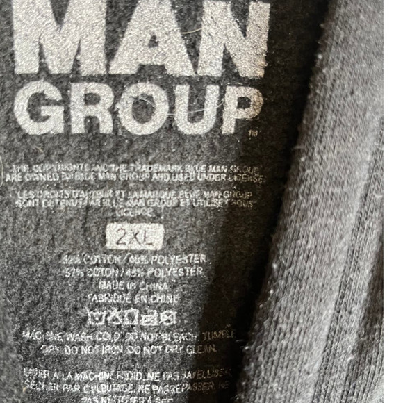 Blue Man Group Las Vegas Fleece Black Pullover Hoodie Sweatshirt - Picture 4 of 5